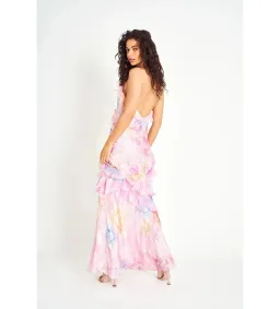 LoveShackFancy Rialto Floral Chiffon Maxi Dress Candy Sparkle Size S/AU 8 for rent on The Volte - image 3