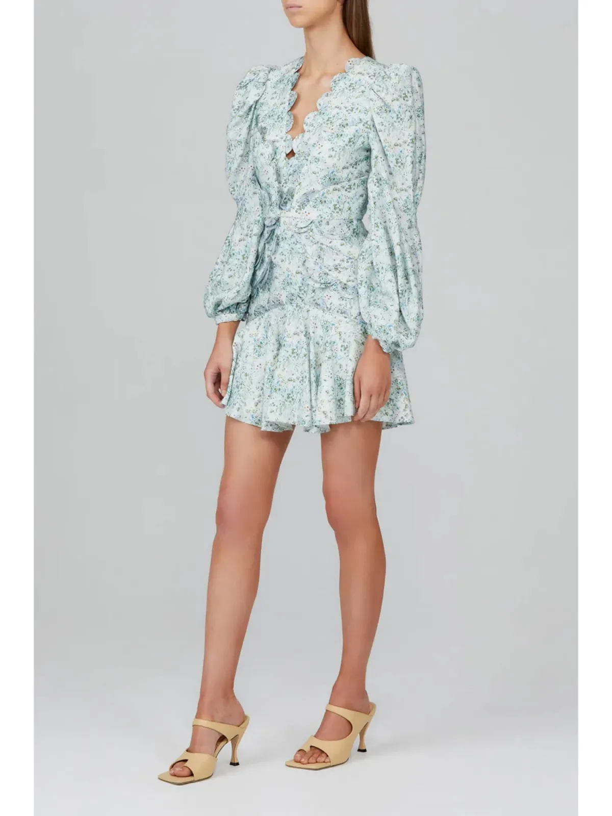 Acler Dixon Mini Dress Blue Fields Size AU 12 - Image 2