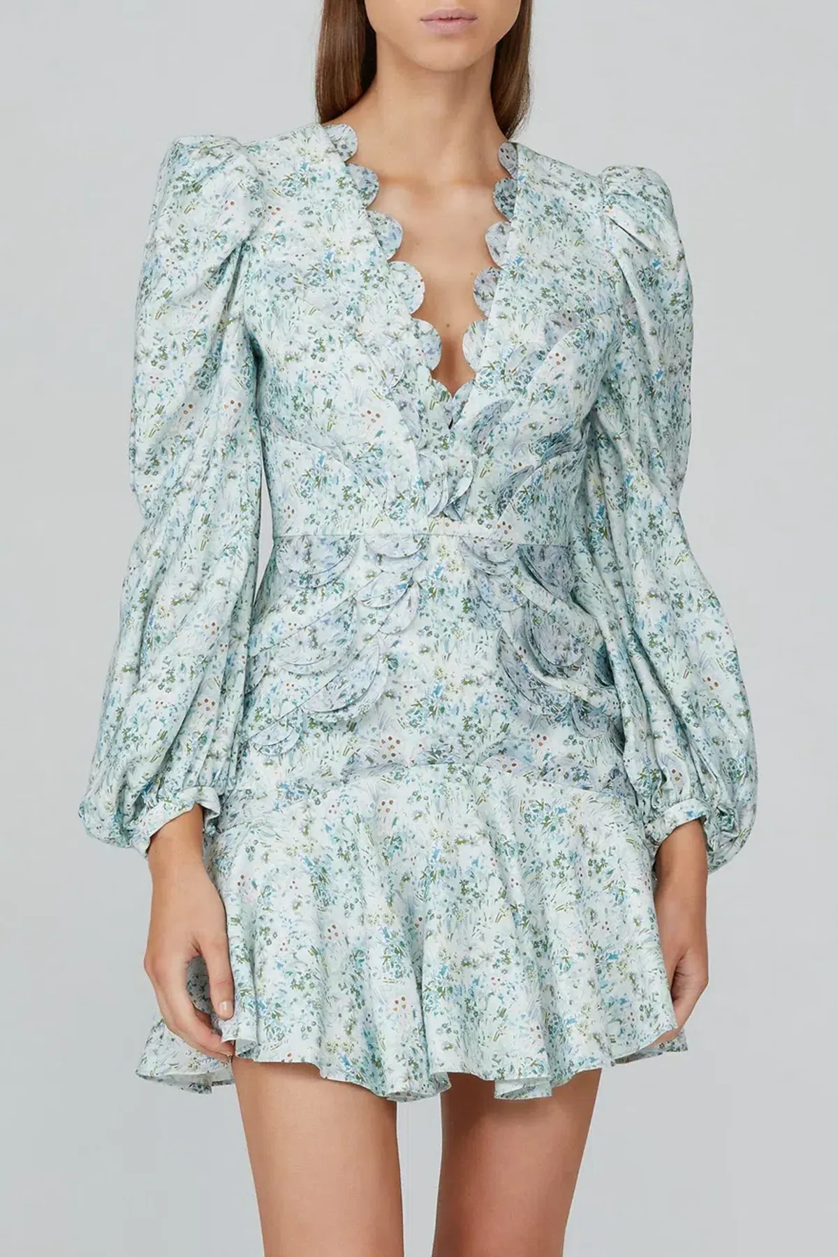 Acler Dixon Mini Dress Blue Fields Size AU 12 - Image 1