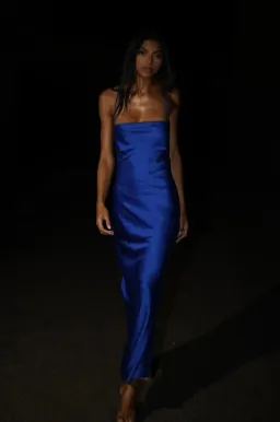 MESHKI Sydney Straight Neck Slip Maxi Dress Cobalt Blue in Size M / AU 10 for rent on The Volte - image 5