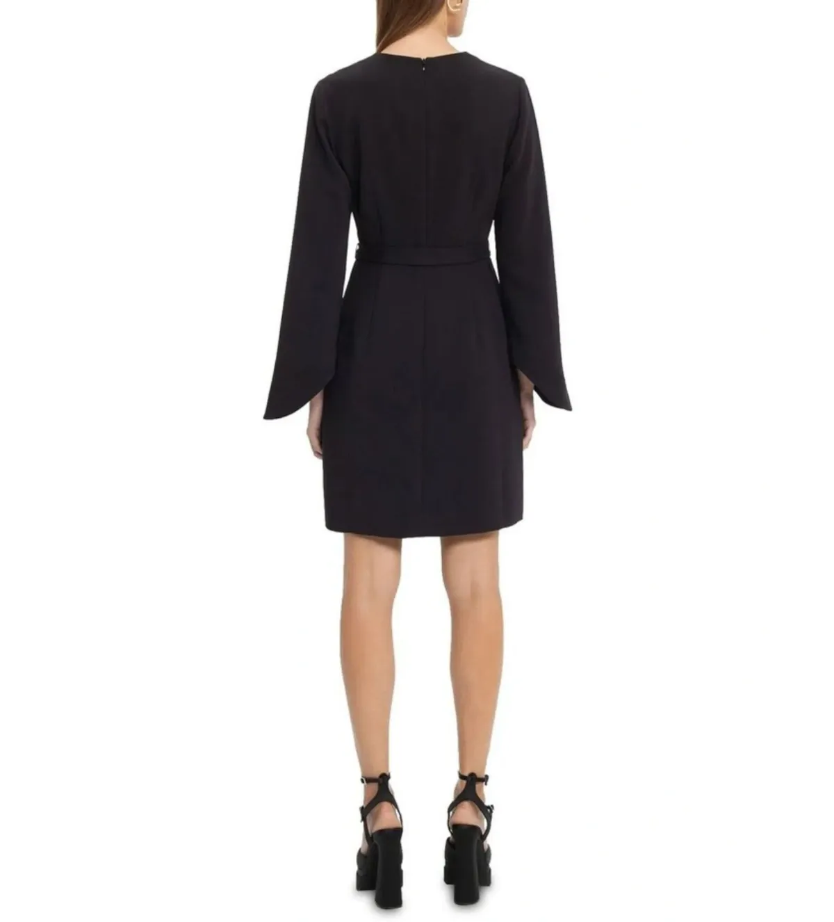 CUE Crepe Flared Sleeved Dress Blackberry in Size M / AU 10 - Image 2