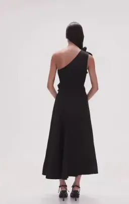 Aje Adelia Ruffle Midi Dress Black Size 10 for rent on The Volte - image 3