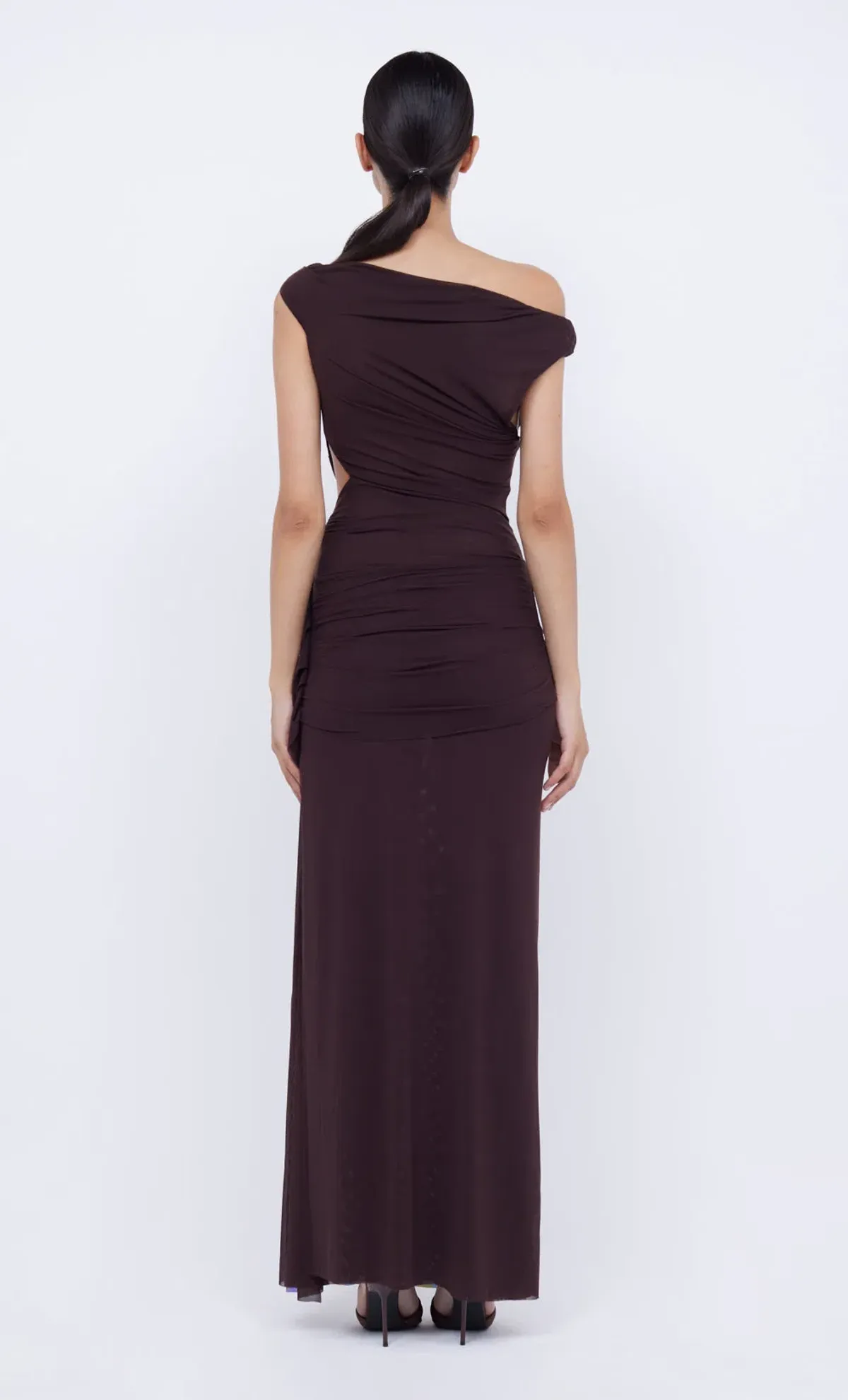 Bec & Bridge Kailani Asym Maxi Dress Chocolate Size 10 - Image 2