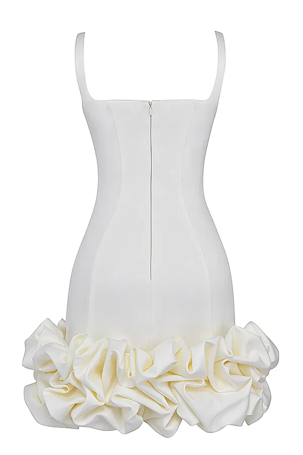 House of CB Lilou Ruffle Hem Mini Dress Ivory Size XS / AU 6 - Image 5