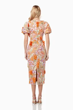 Elliatt Remix 3D Floral Midi Dress Multi Size XL / AU 14 for rent on The Volte - image 3
