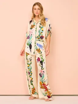 Alemais Meagan Oversized Silk Shirt & Pants Set Print Size 14 for rent on The Volte - image 1