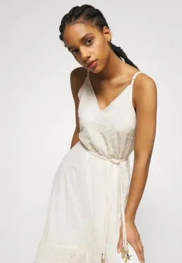 Maje Rolio Strappy Woven Maxi Dress Ecru Cream Size 34 / AU 6 for rent on The Volte - image 6