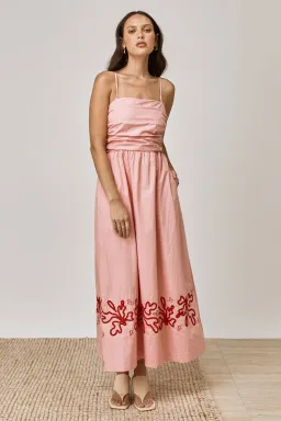 Mon Renn Mystique Midi Dress Strawberry Swirl Size 8 for rent on The Volte - image 2