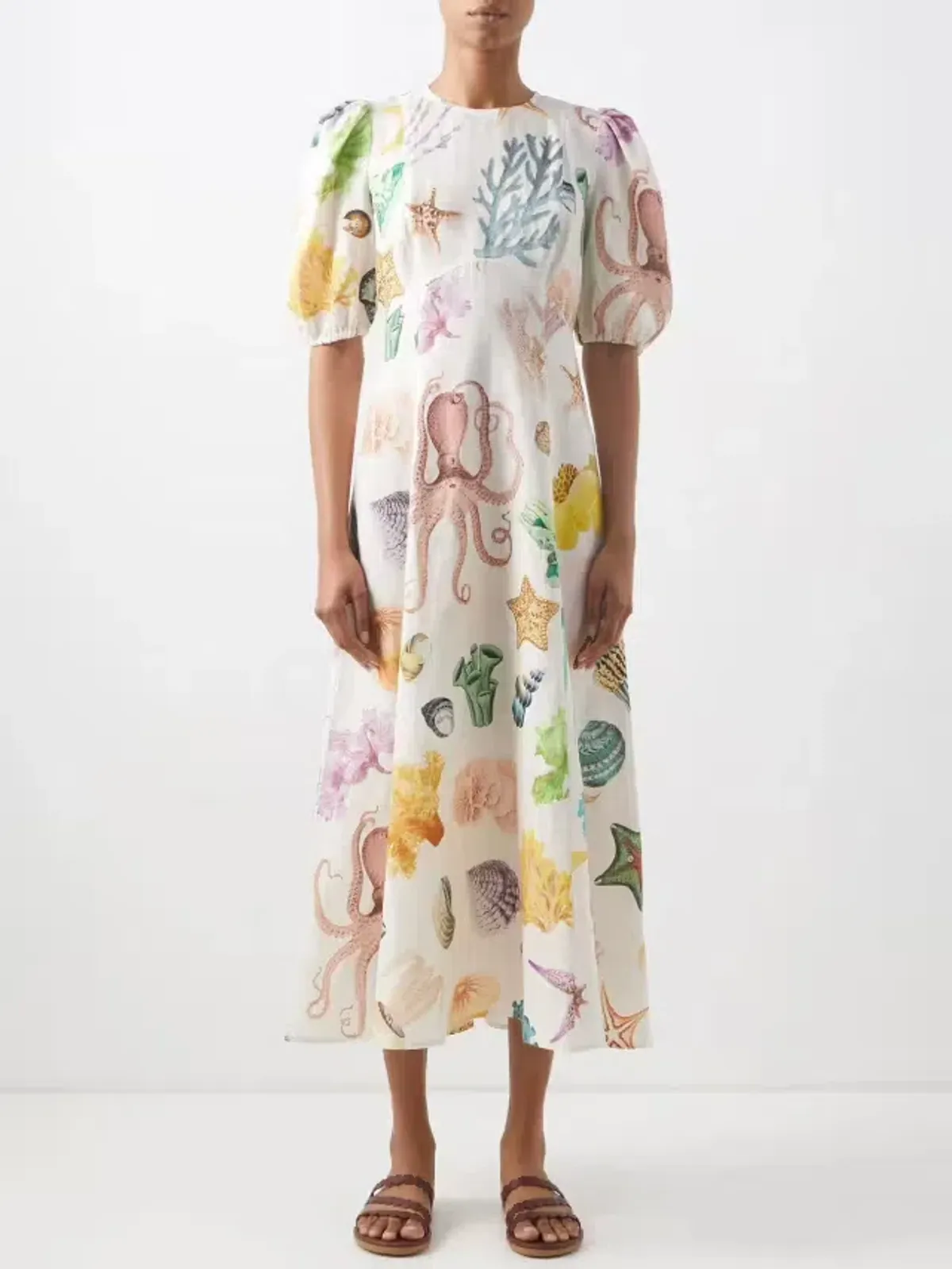 Alemais Adella Exclusive Midi Dress Multi Print Size 8 - Image 1