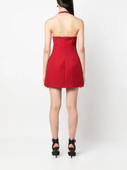 Magda Butrym Halter Neck Red Mini Dress Red Size 2/ AU 6 for rent on The Volte - image 4