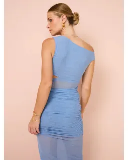 Bec & Bridge Whorl Asym Maxi Dress in Meridian Blue Size AU 6 for rent on The Volte - image 3