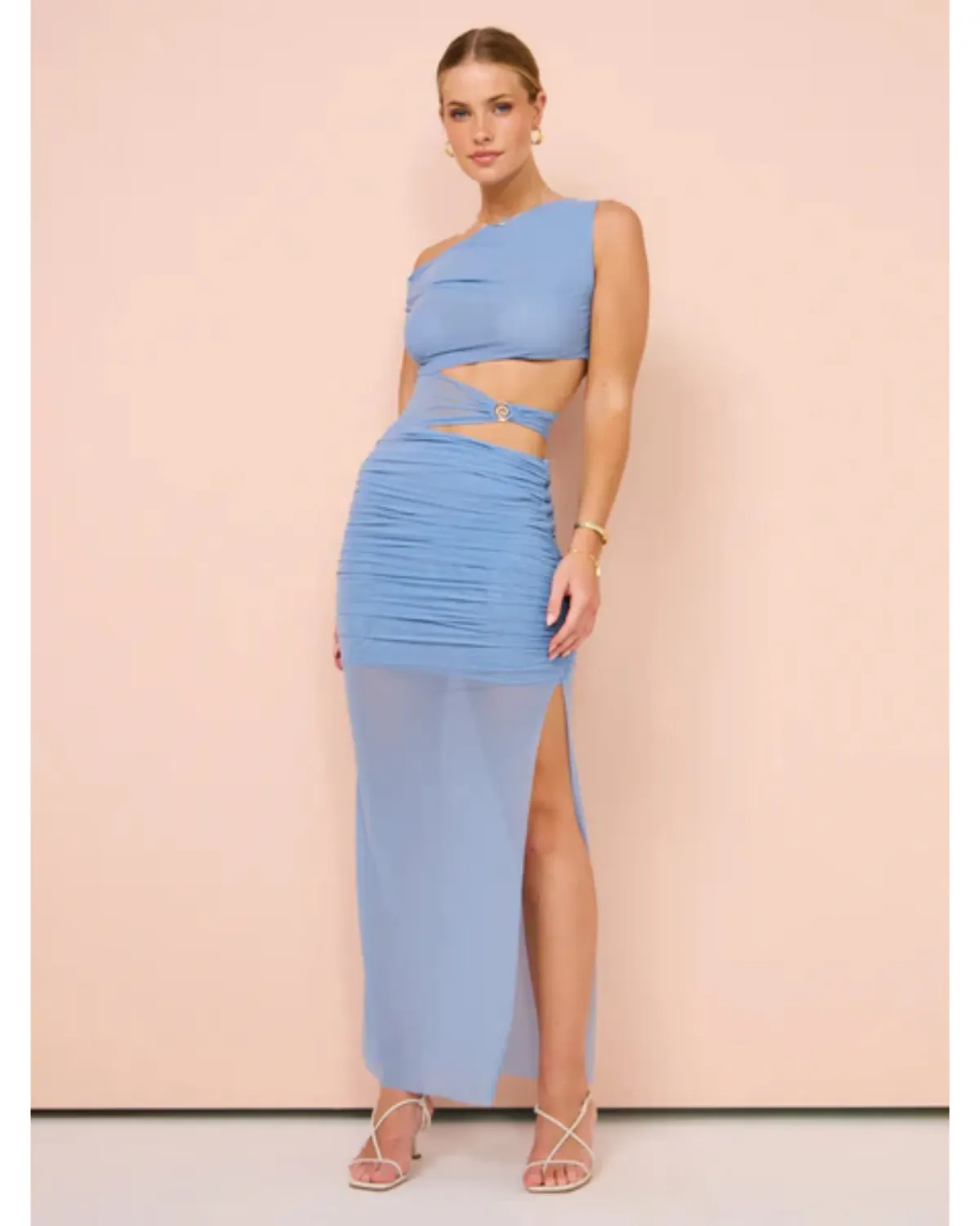 Bec & Bridge Whorl Asym Maxi Dress in Meridian Blue Size AU 6 - Image 1