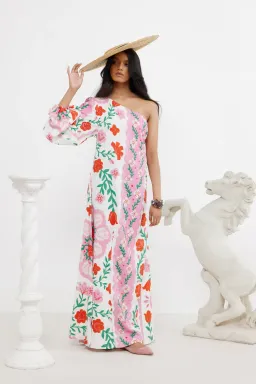 Binny Sunline One Shoulder Maxi Dress Floral Size 10 for rent on The Volte - image 1
