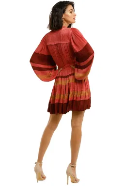 Ulla Johnson Alia Long Sleeve Short Dress in Cerise Size 12 for rent on The Volte - image 3