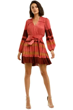 Ulla Johnson Alia Long Sleeve Short Dress in Cerise Size 12 for rent on The Volte - image 4
