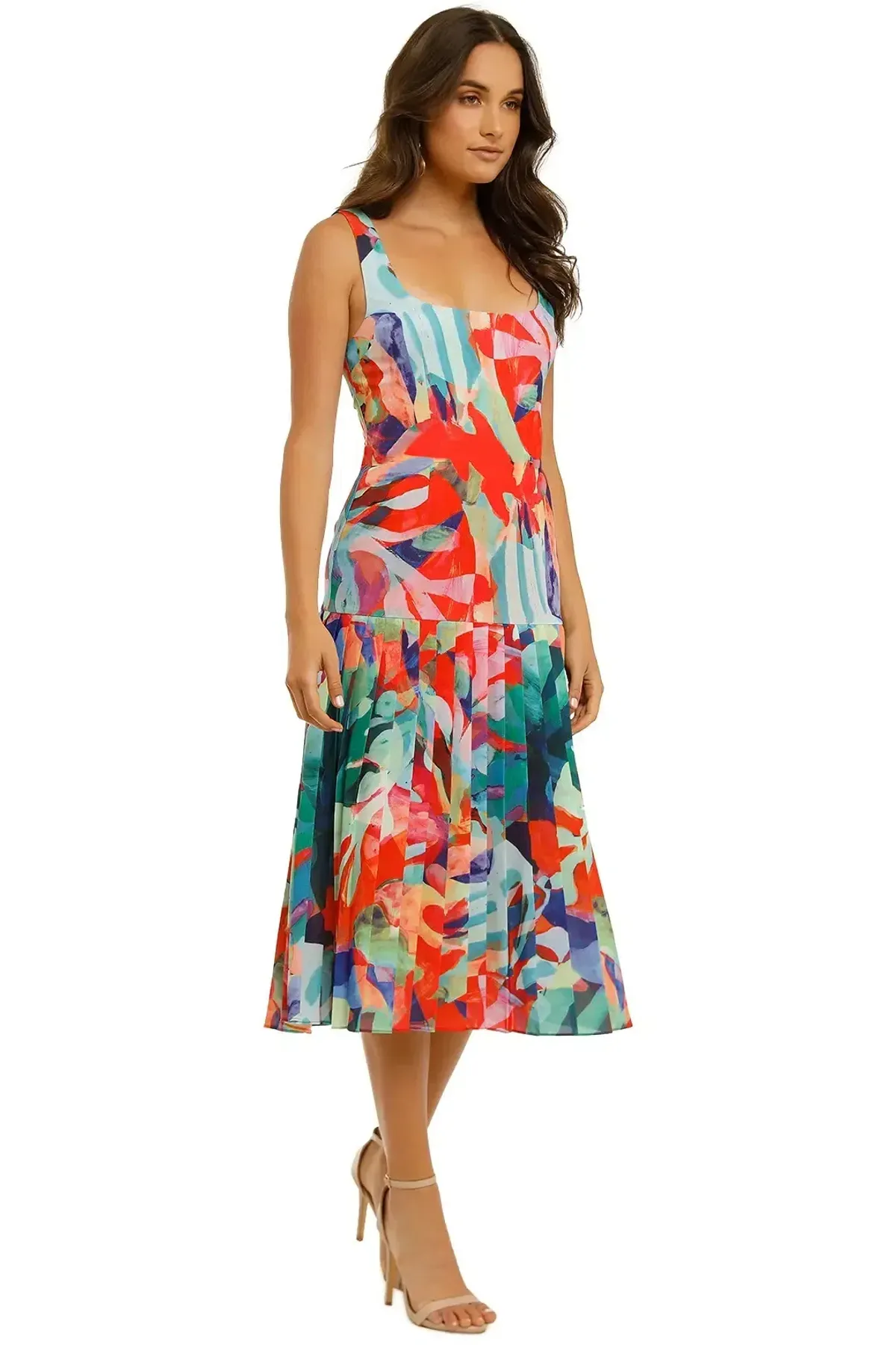 Vestire Miami Nights Midi Dress in Miami Print Size 6 - Image 2