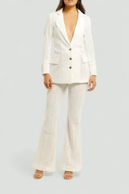 We Are Kindred Marbella Blazer and Pant Set in Frost Size 12 for rent on The Volte - image 1