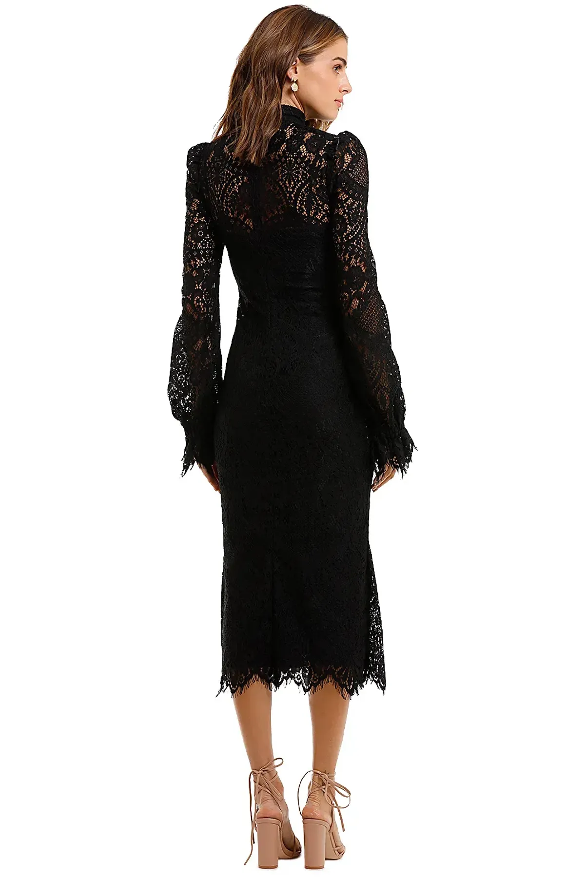 Wandering Lace Midi Dress Black Size 10 - Image 3
