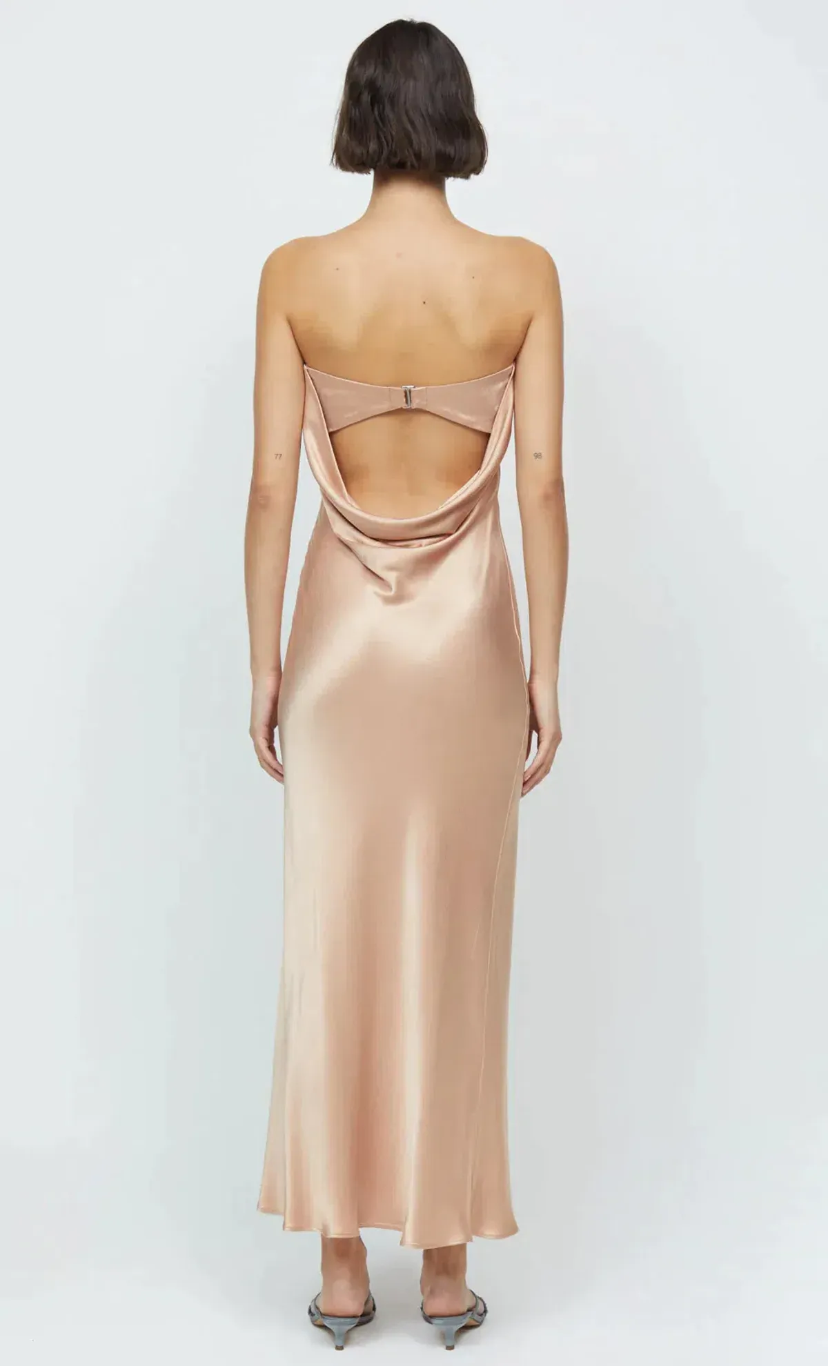 Bec & Bridge Moon Dance Strapless Maxi Dress Rose Gold AU 8 - Image 3