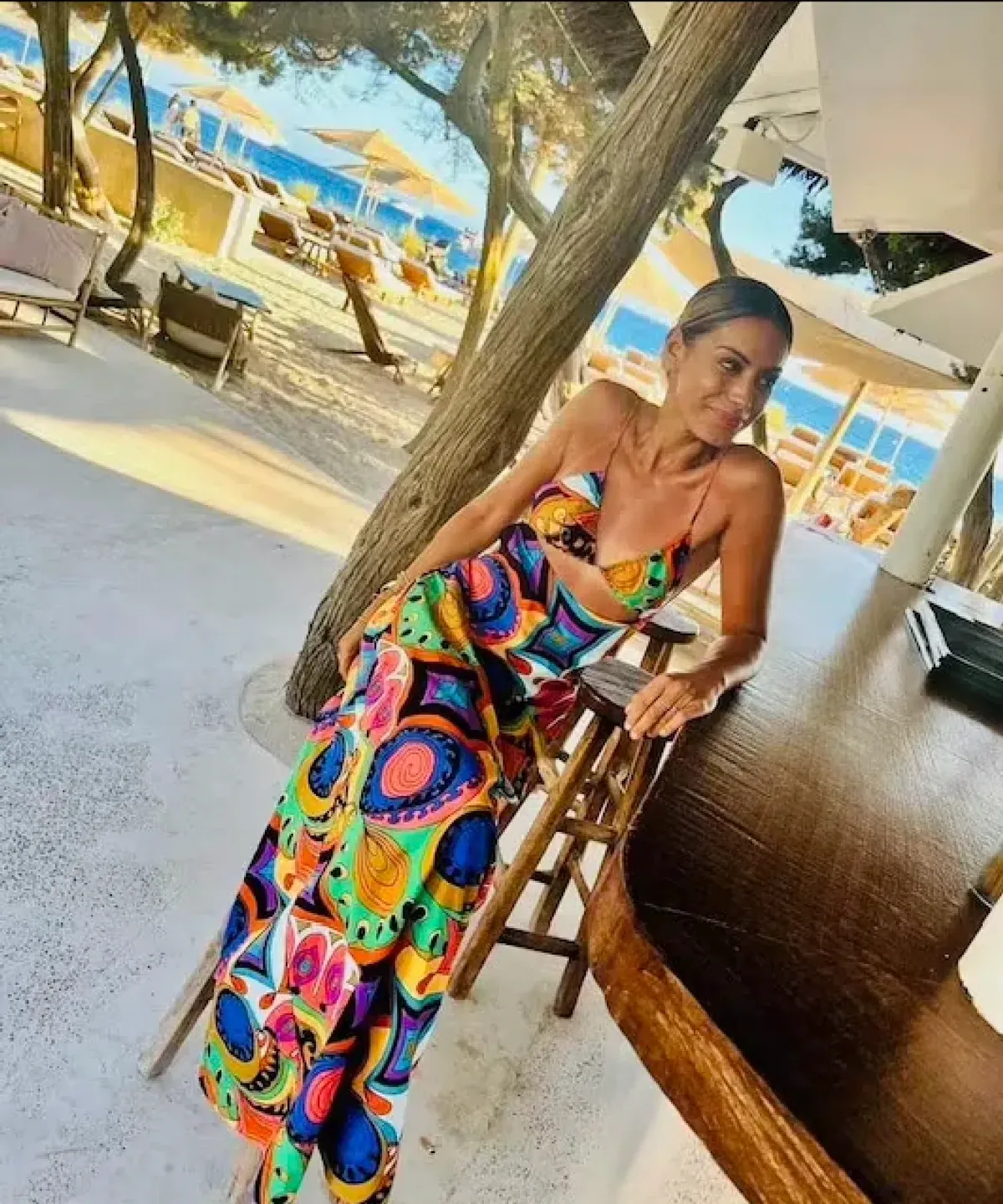 SWF Boutique Murano Cut Out A Line Maxi Dress Print Size 12  - Image 4