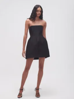 Aje Baret Strapless Mini Dress Black Size 8 for rent on The Volte - image 2