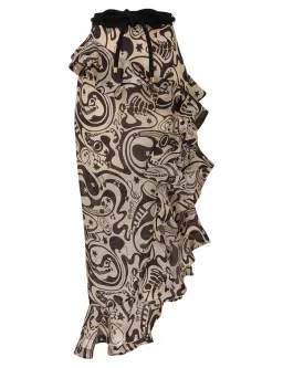 Zimmermann The Matchmaker Waterfall Skirt in Black/Tea Abstract Musical Size 0/Au  for rent on The Volte - image 2
