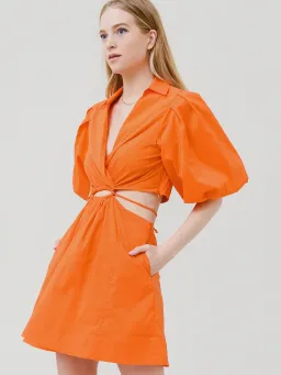 Jonathan Simkhai Aulora Cut Out Mini Dress Orange Size M/Au 10 for rent on The Volte - image 2