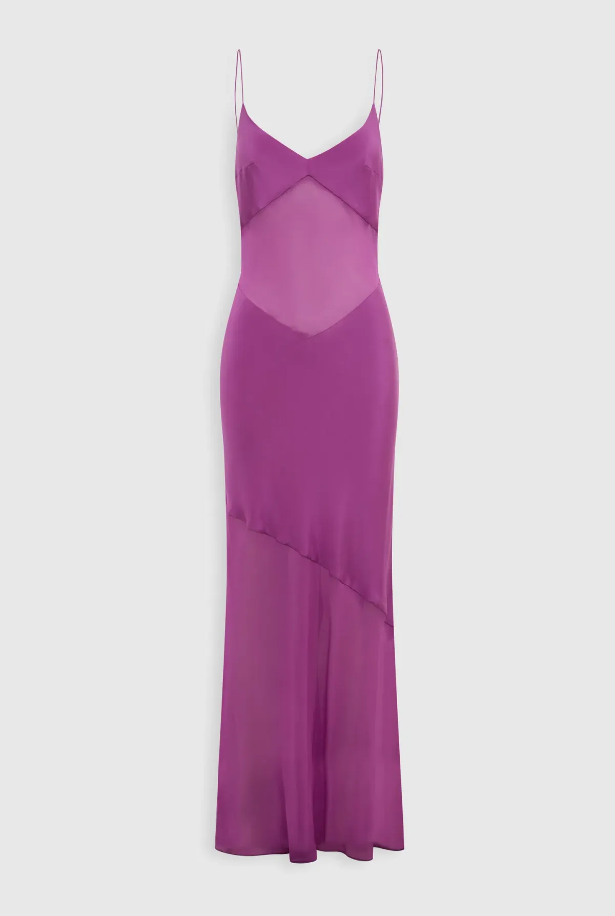 Venroy Sheer Panelled Silk Slip Dress Mulberry Size XS / AU 6 - Image 6