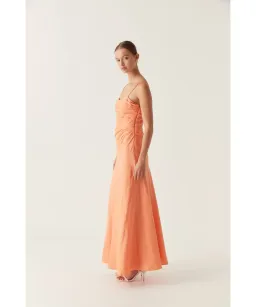 Aje Clarice Draped Maxi Dress in Sunset Orange Size AU 12 for rent on The Volte - image 2