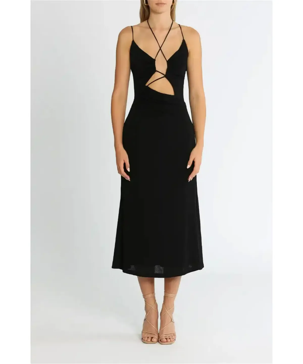 Misha Estera Midi Dress Black Size 10 - Image 1