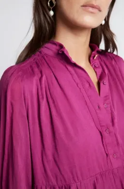 Aje Romance Smock Mini Dress Fuschia Size AU 8 for rent on The Volte - image 4