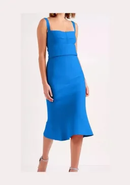 Scanlan Theodore Crepe Knit Bralette Dress Sapphire Size S / Au 8 for rent on The Volte - image 1
