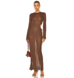 Sir The Label Aya Cut Out Dress in Chocolate Size 0 / AU 6 for rent on The Volte - image 1