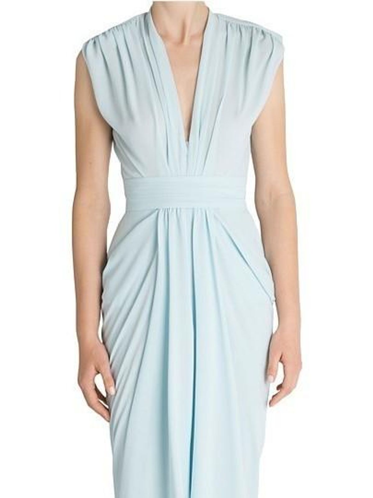 Carla Zampatti Diaphanous Waterfall Dress Ice Blue Size 6 - Image 2