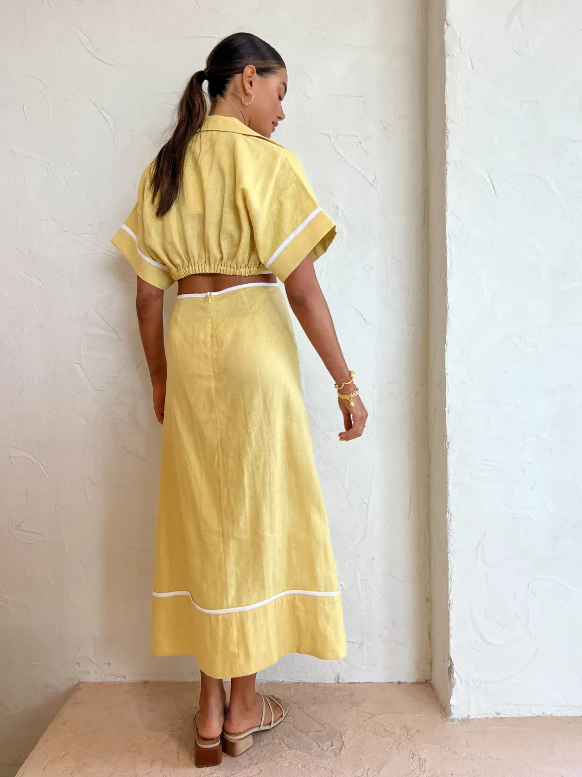 Roame Parque Dress in Butter Size 1 / AU 8 - Image 5