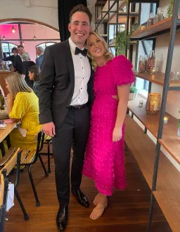 Rebecca Vallance Cherie Amour Puff Sleeve Midi Dress in Hot Pink Size 8 for rent on The Volte - image 3