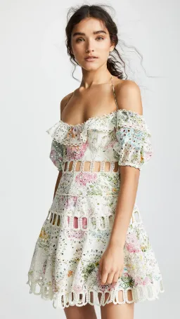 Zimmermann Heathers Off Shoulder Dress Garden Floral Size 6 for rent on The Volte - image 2