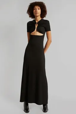 Christopher Esber Polar Orbit Tee Midi Dress in Black Size 10 for rent on The Volte - image 1