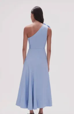 Aje Adelia Ruffle Midi Dress Light Sky Blue Size 8 for rent on The Volte - image 3