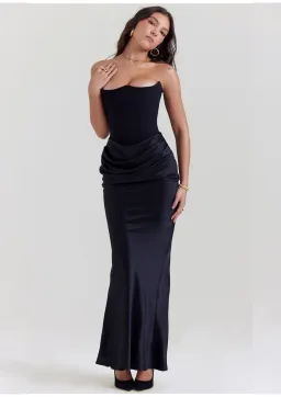 House of CB Persephone Strapless Corset Dress Black Size 10 for rent on The Volte - image 1