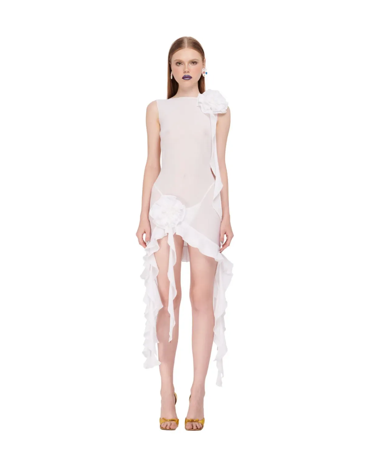 Fanci Club Apple Mini Dress White Size XS/ AU 6 - Image 1