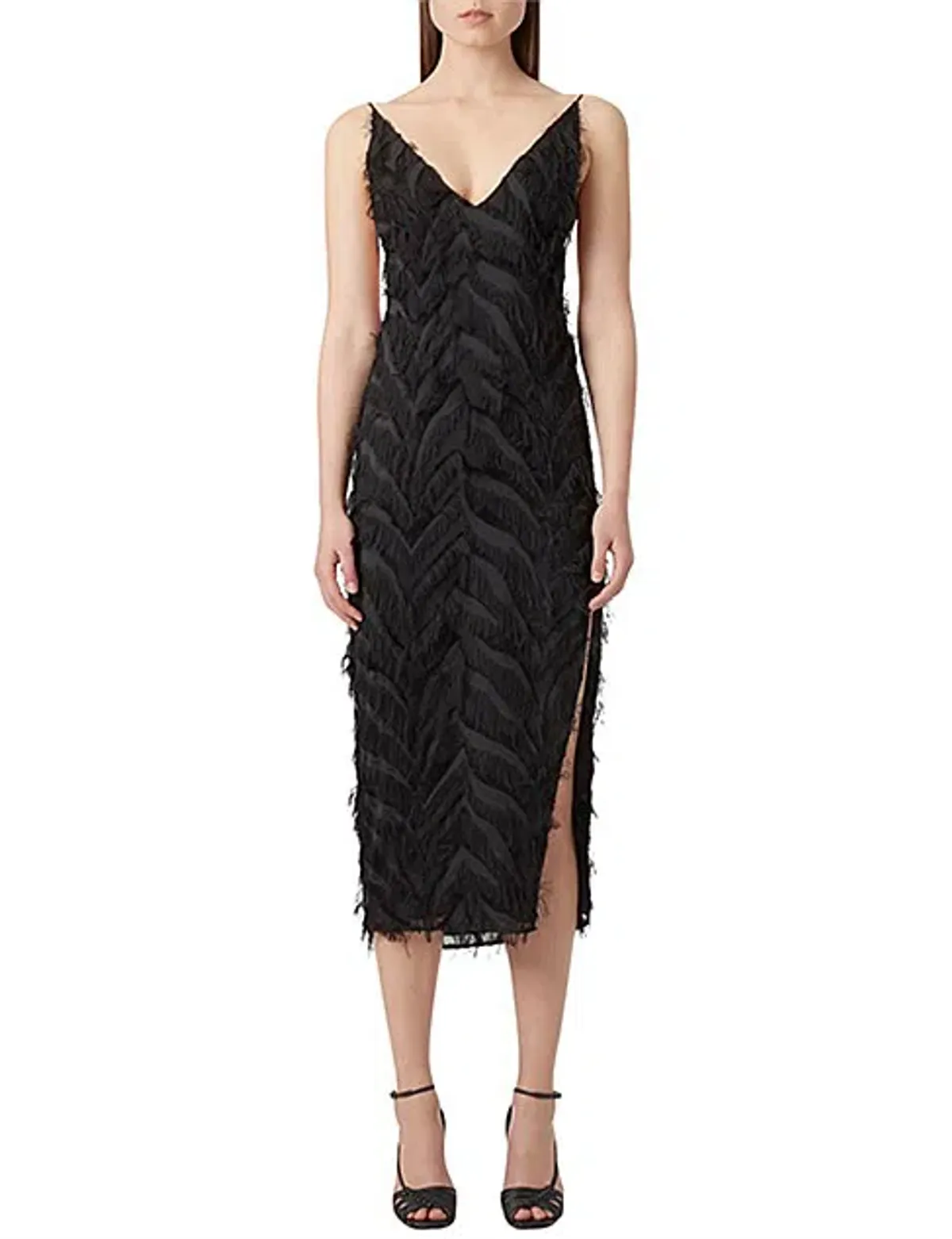 Camilla and Marc Farrah Fringed Dress Black Size 14 (Fits a 10) - Image 3