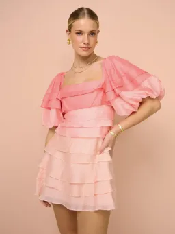 Acler Kirton Mini Dress Ombre Pink Size 6 for rent on The Volte - image 4