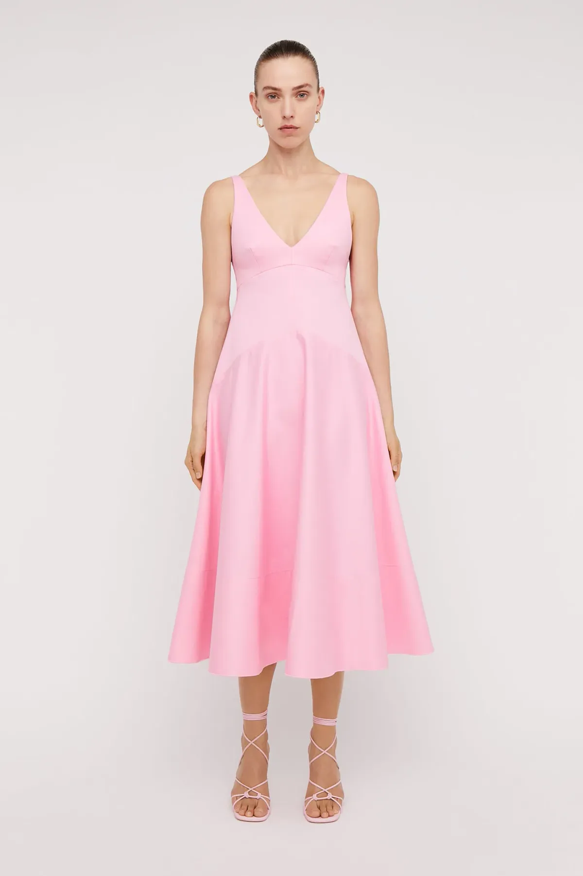 Scanlan Theodore Italian Cotton Dress Pink Size 6 - Image 1