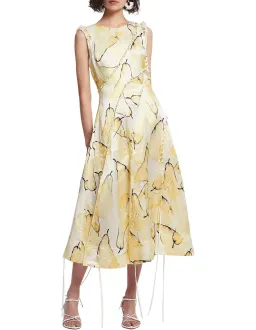Aje Unlace Sleeveless Midi Dress Yellow Size 12 for rent on The Volte - image 5