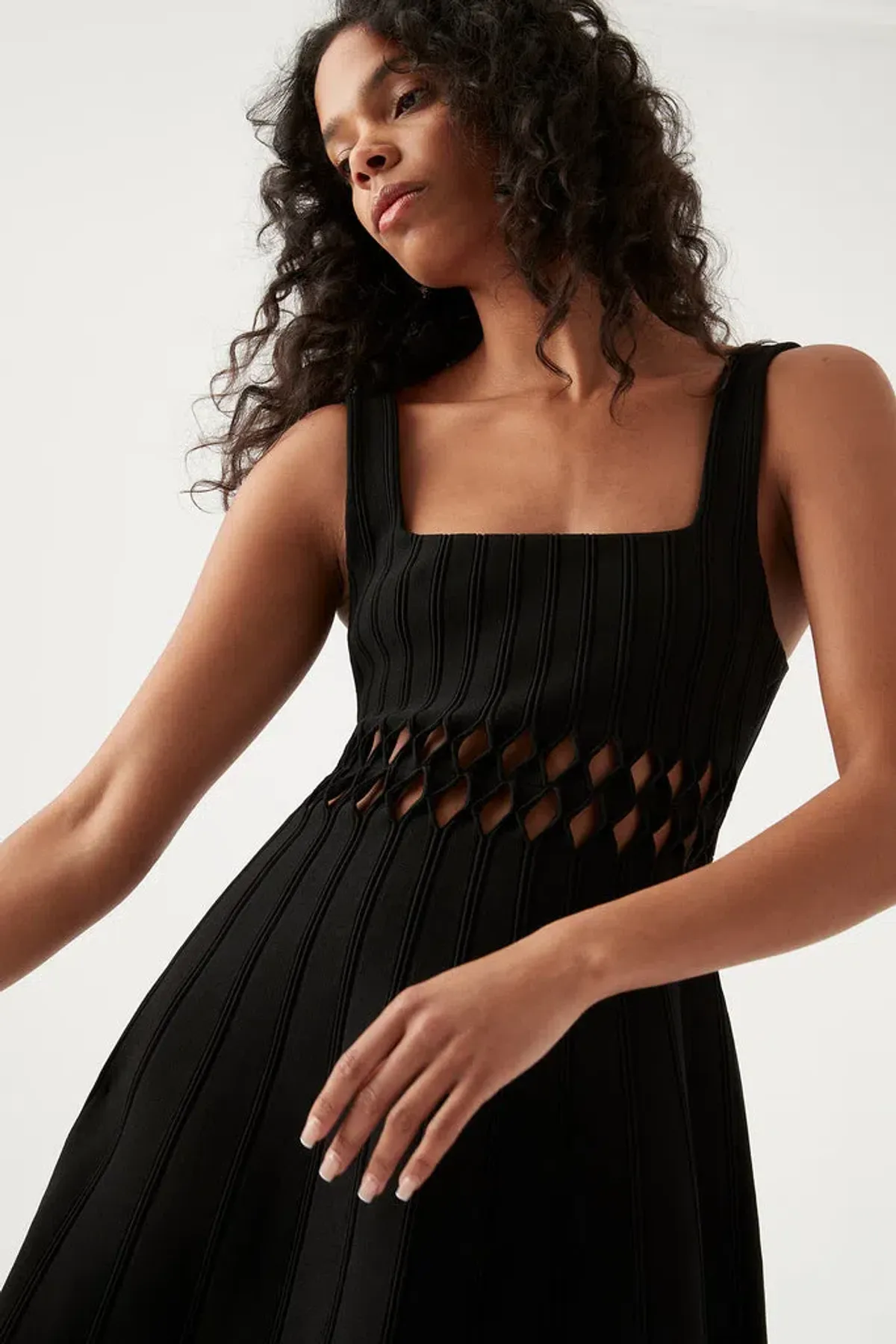 AJE Diamond Cut Out Mini Dress Black Size 8 - Image 2