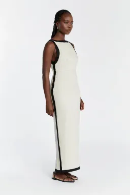 DISSH Zuri Natural Linen Maxi Dress beige/black size 6 for rent on The Volte - image 2