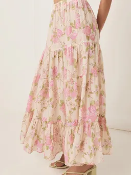 Spell Rose Garden Blouse Size M/10 & Tiered Maxi Skirt Size M/10 Set Rose for rent on The Volte - image 3