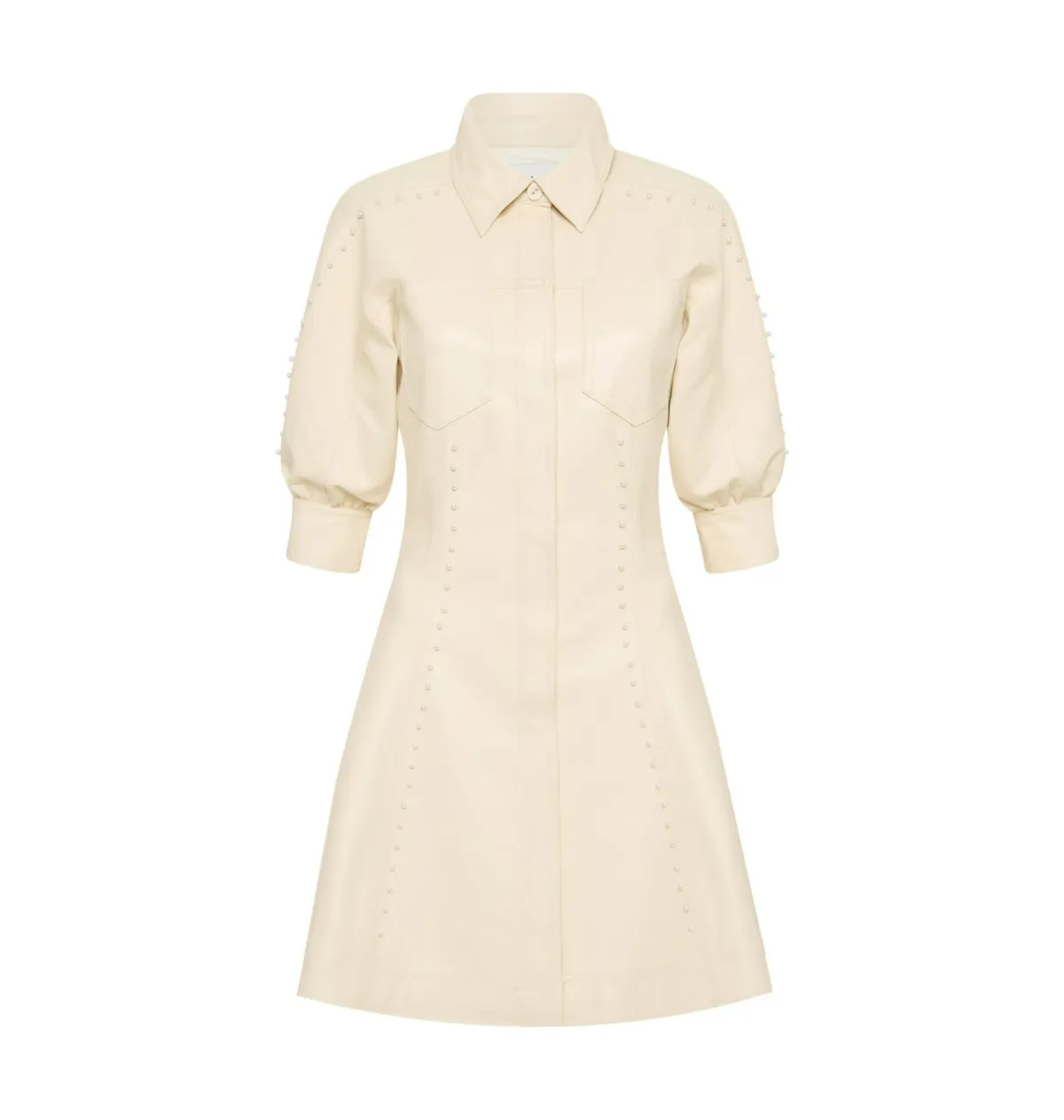 Aje Claire Pearl Mini Dress Sandstone Beige Size AU 4 - Image 4