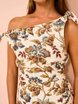 Sir The Label Eleanora Tie Shoulder Midi Dress Viola Floral Print Size 10 for rent on The Volte - image 4
